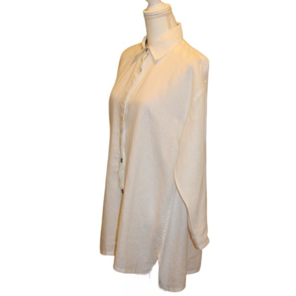 John Mark White With Black & White Accent Long Sleeve Tunic, Size Small … - Picture 3 of 9